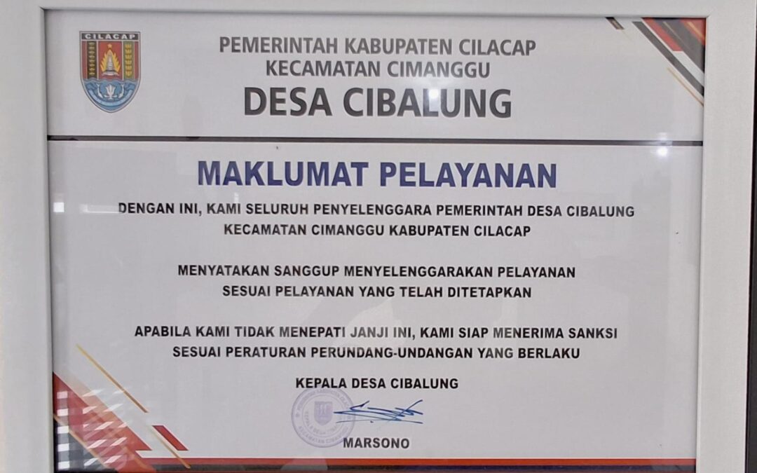 MAKLUMAT PELAYANAN DESA CIBALUNG